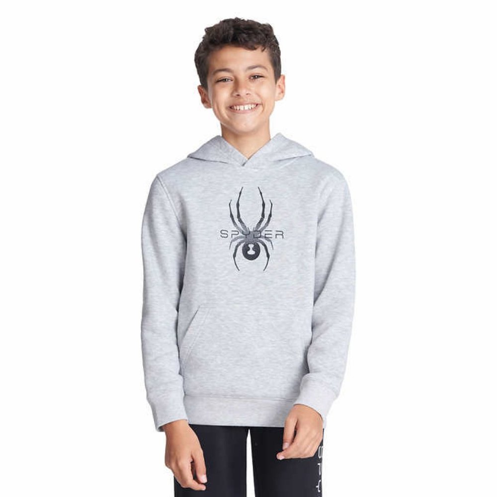 NWT Boys Spyder Light Gray Hoodie Sweatshirt Size XS